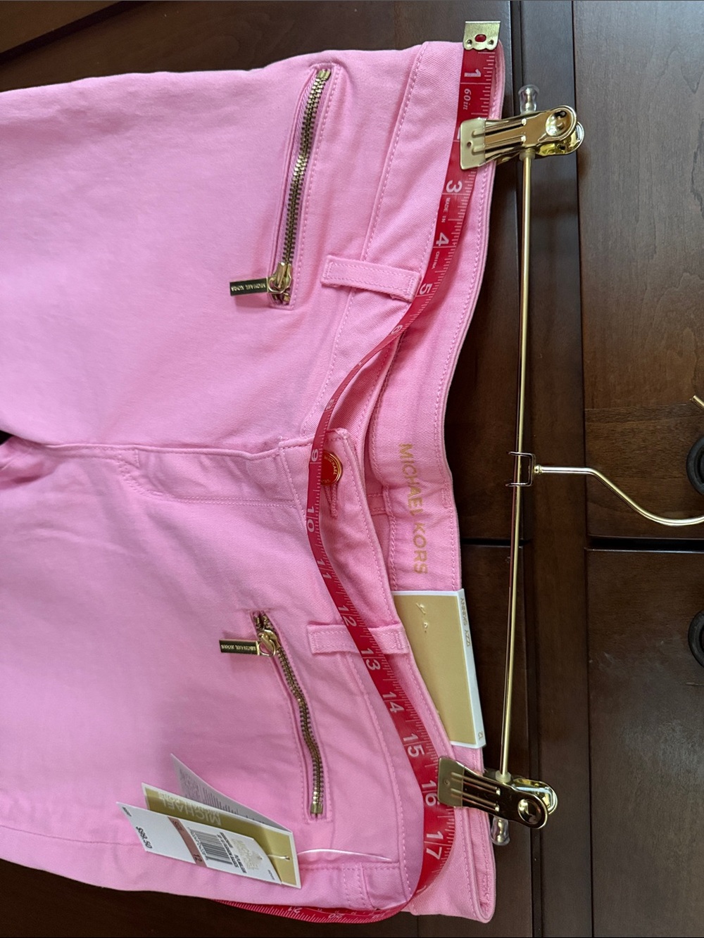 Michael Kors Pink Izzy Skinny Jeans with Gold Accent - Picture 5 of 6